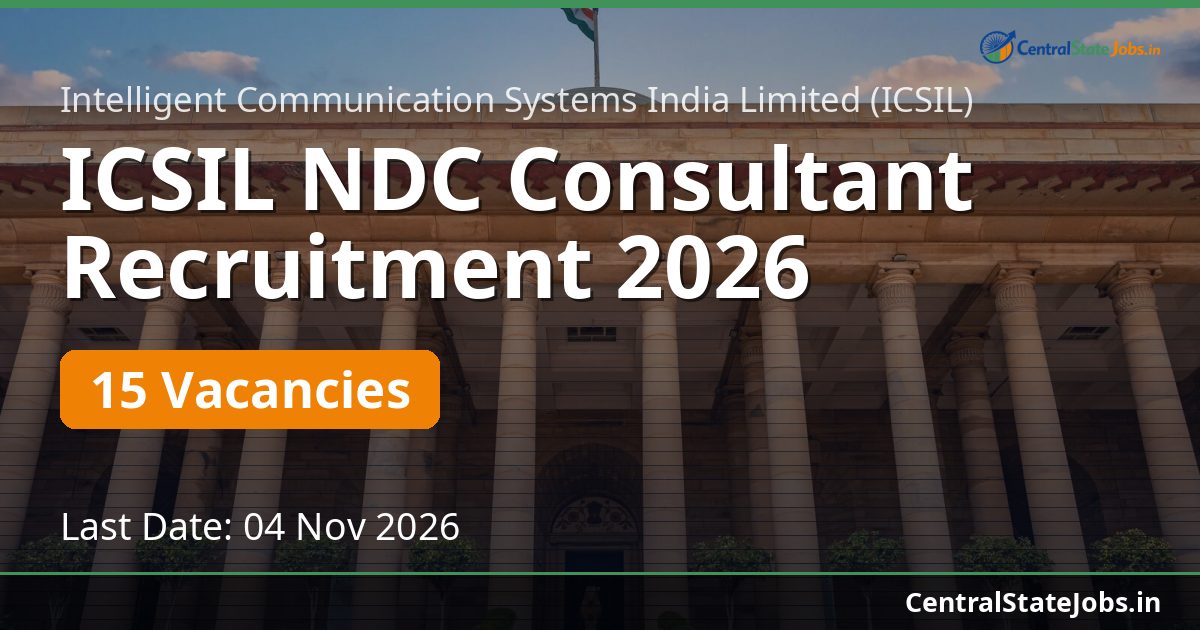 ICSIL NDC Consultant Recruitment 2026
