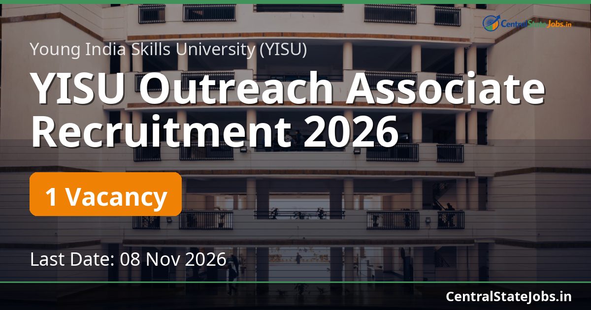 YISU Outreach Associate Recruitment 2026