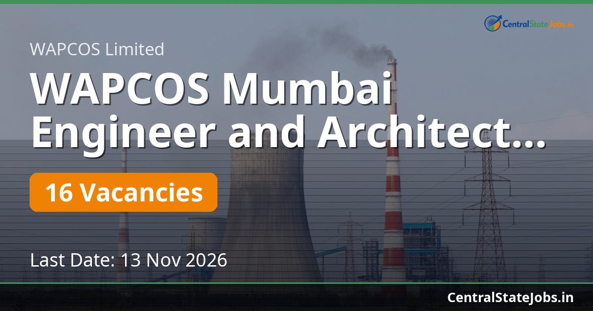 WAPCOS Mumbai Engineer and Architect Recruitment 2026