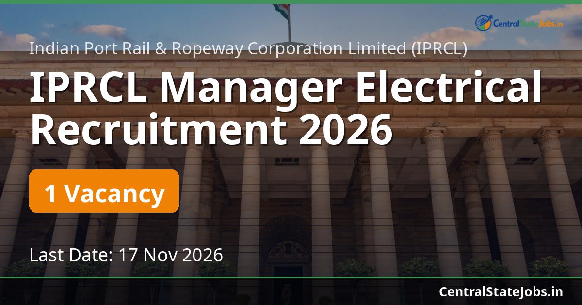 IPRCL Manager Electrical Recruitment 2026