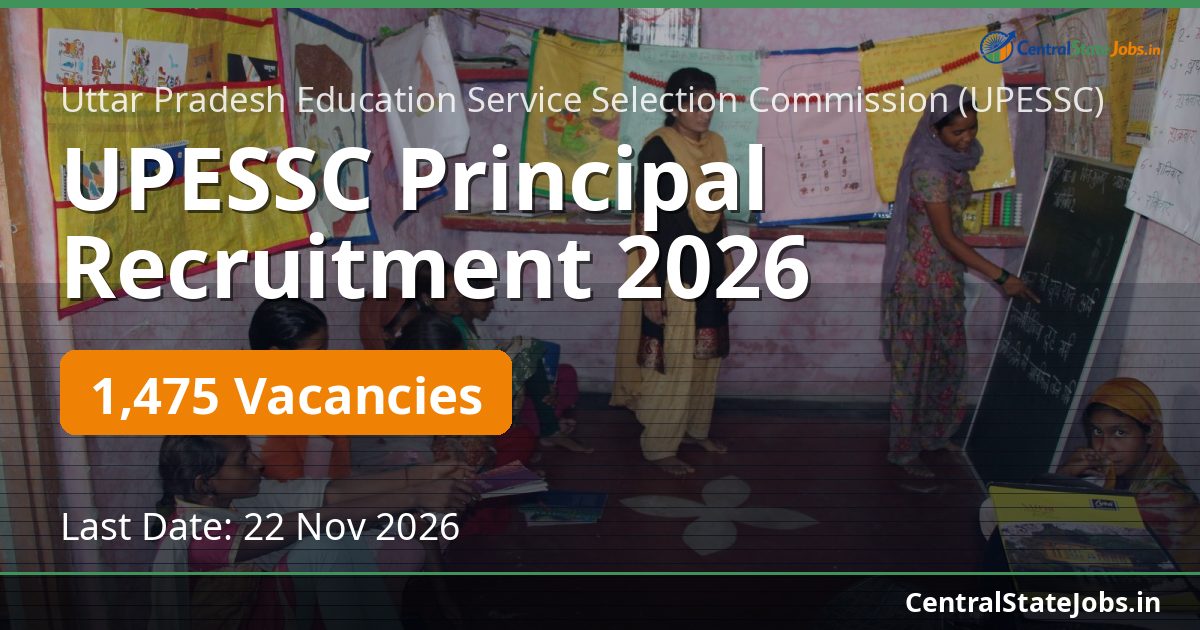 UPESSC Principal Recruitment 2026 — 1475 Vacancies