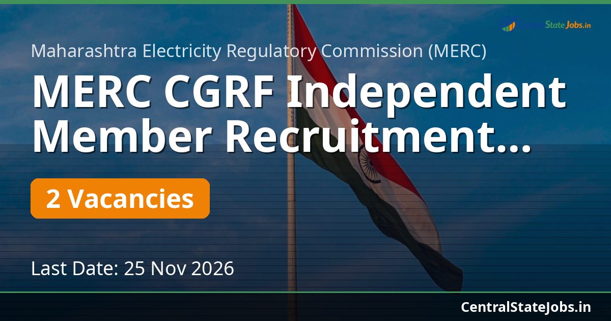 MERC CGRF Independent Member Recruitment 2026