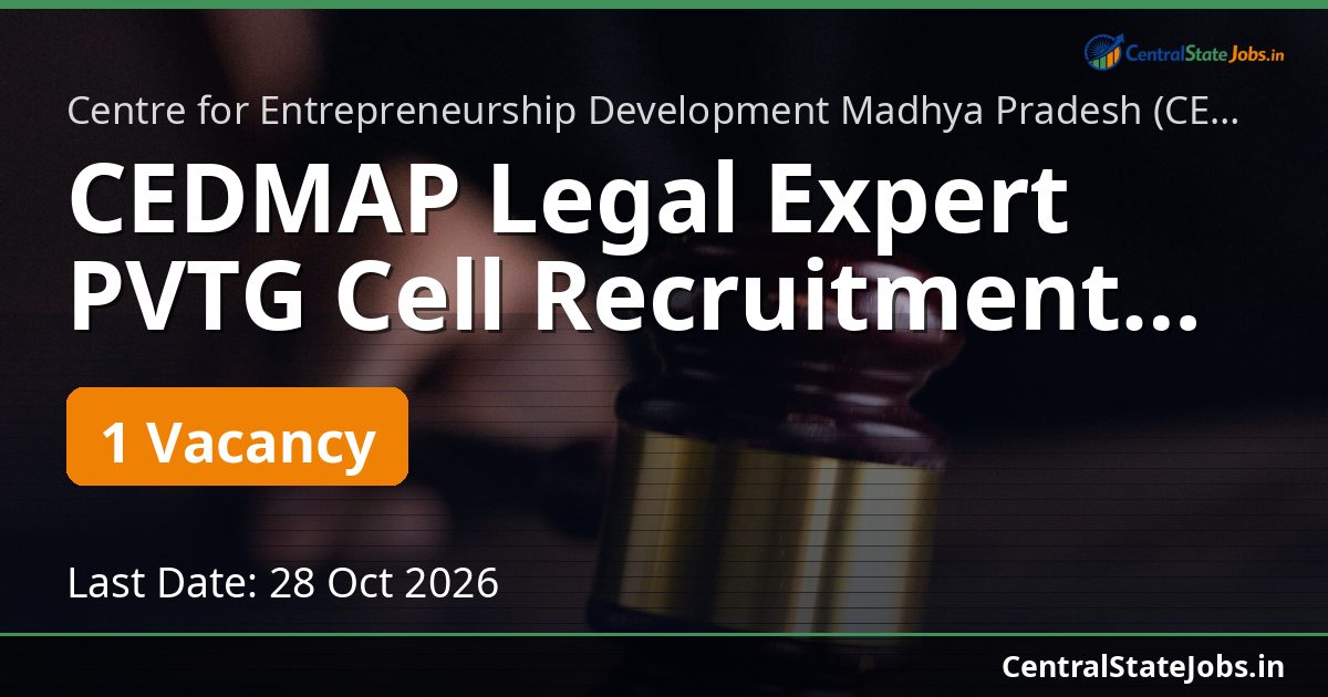 CEDMAP Legal Expert PVTG Cell Recruitment 2026