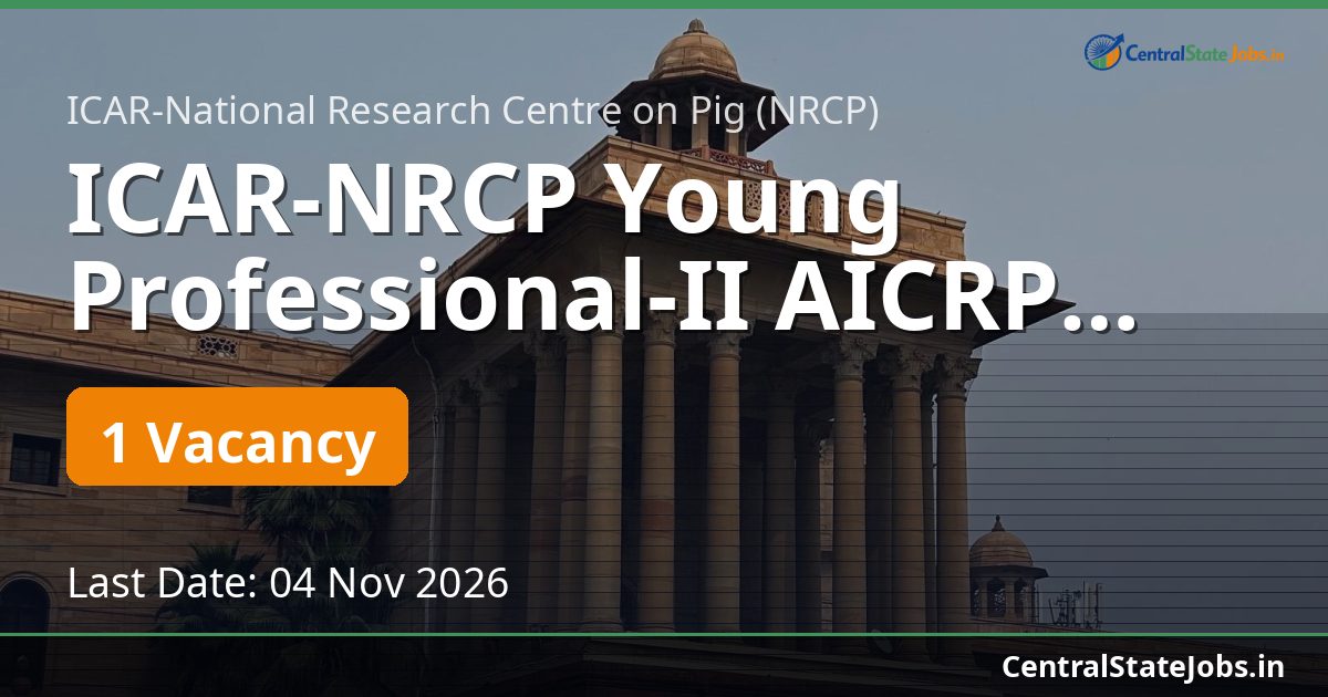 ICAR-NRCP Young Professional-II AICRP Recruitment 2026