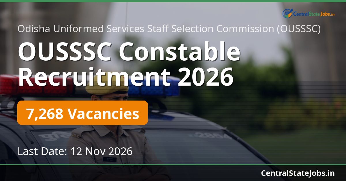 OUSSSC Constable Recruitment 2026 — 7268 Vacancies