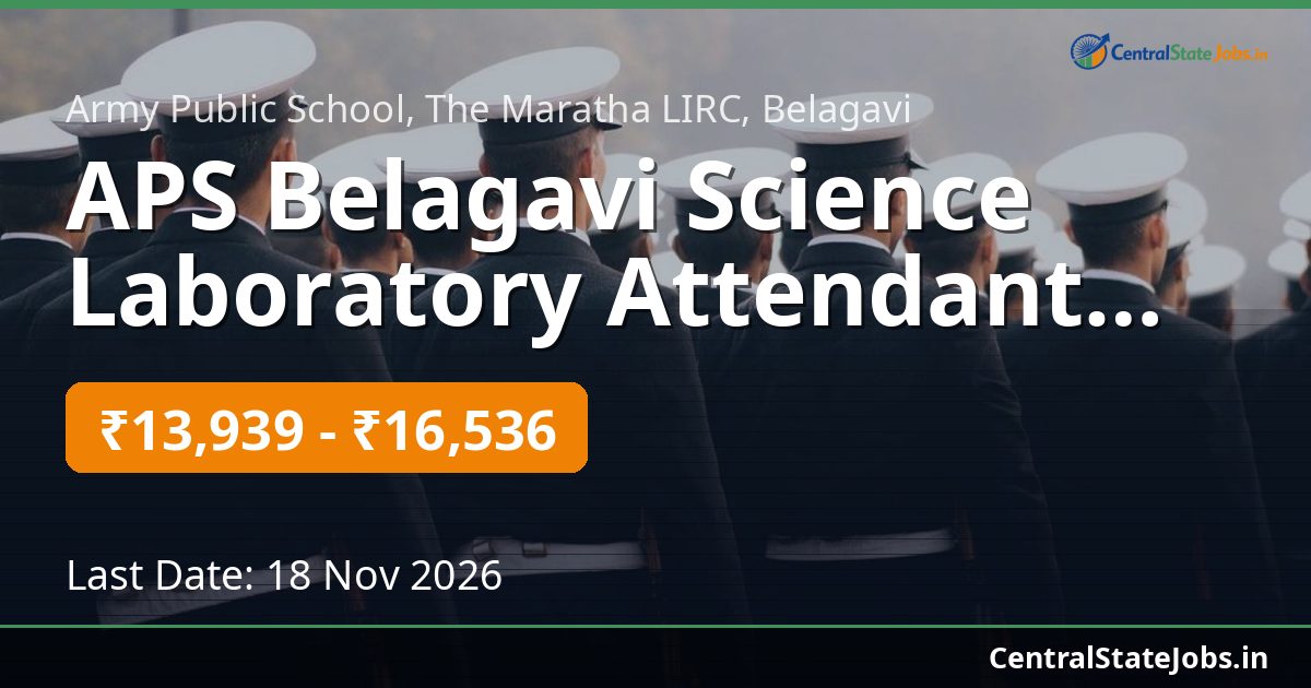 APS Belagavi Science Laboratory Attendant Recruitment 2026