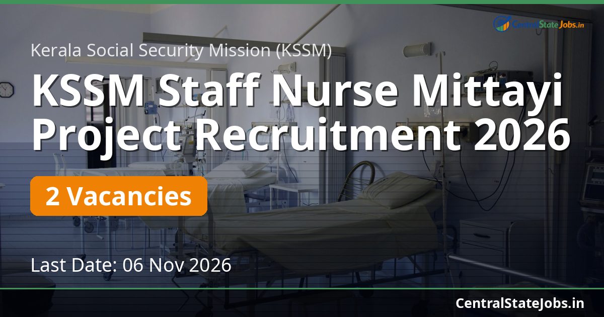 KSSM Staff Nurse Mittayi Project Recruitment 2026