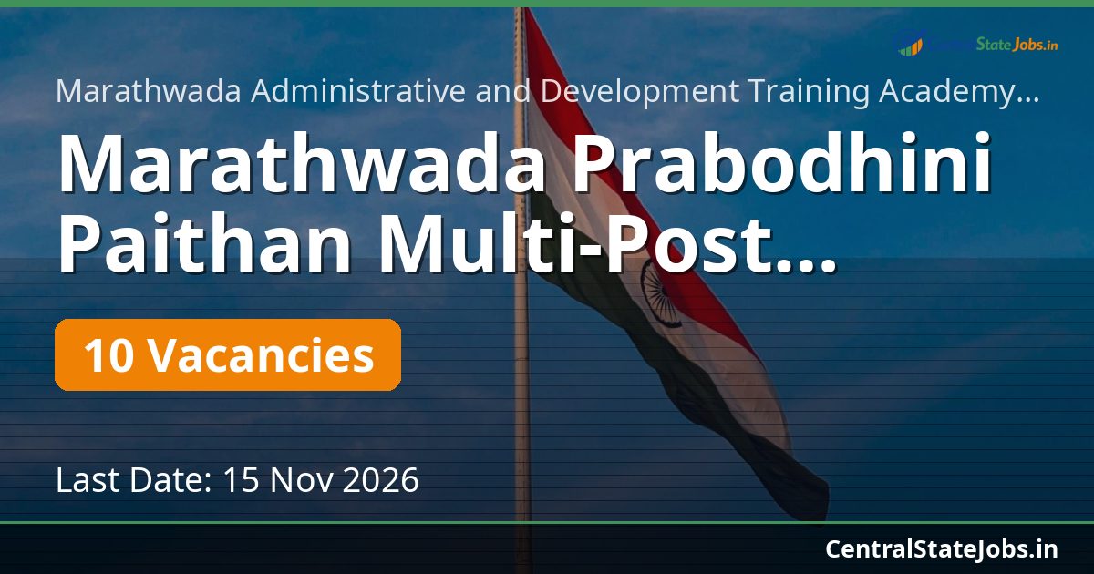 Marathwada Prabodhini Paithan Multi-Post Recruitment 2026
