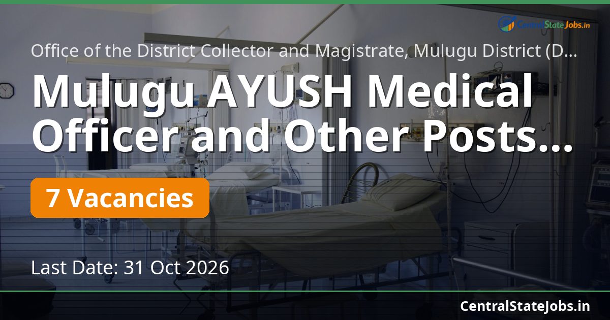Mulugu AYUSH Medical Officer and Other Posts 2026