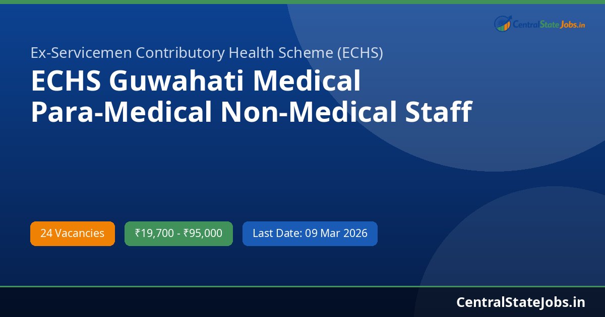 ECHS Guwahati Medical Para-Medical Non-Medical Staff Recruitment 2026