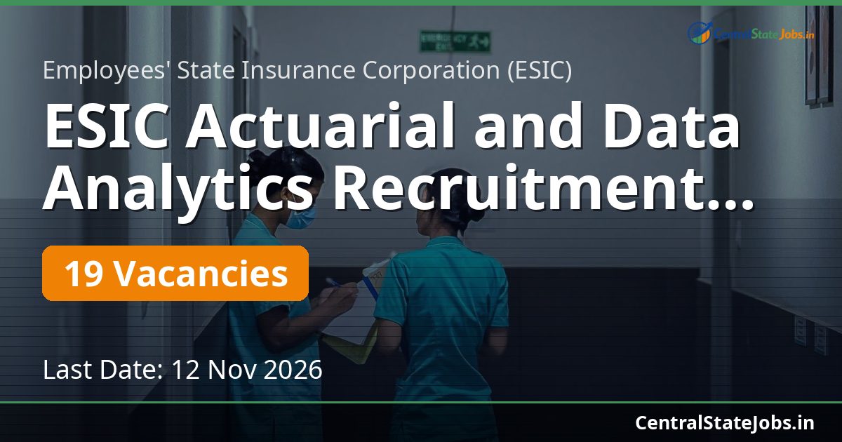 ESIC Actuarial and Data Analytics Recruitment 2026
