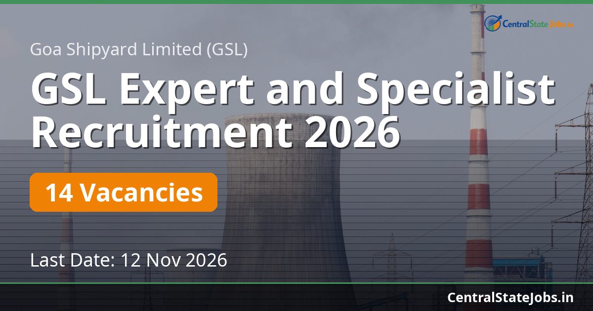 GSL Expert and Specialist Recruitment 2026