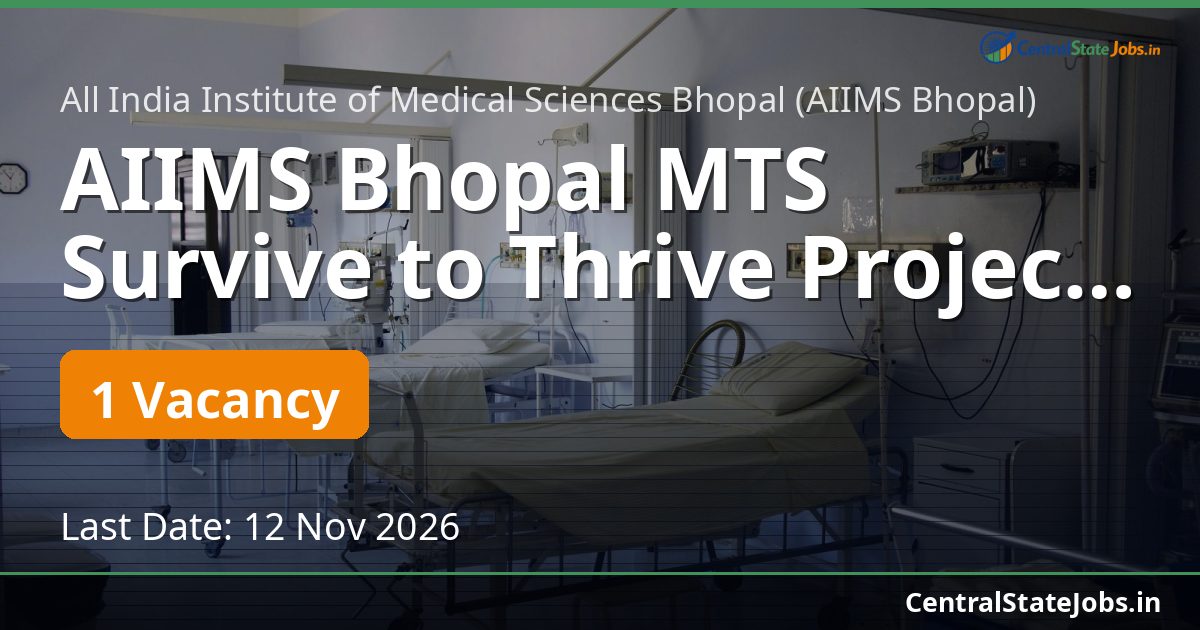 AIIMS Bhopal MTS Survive to Thrive Project 2026