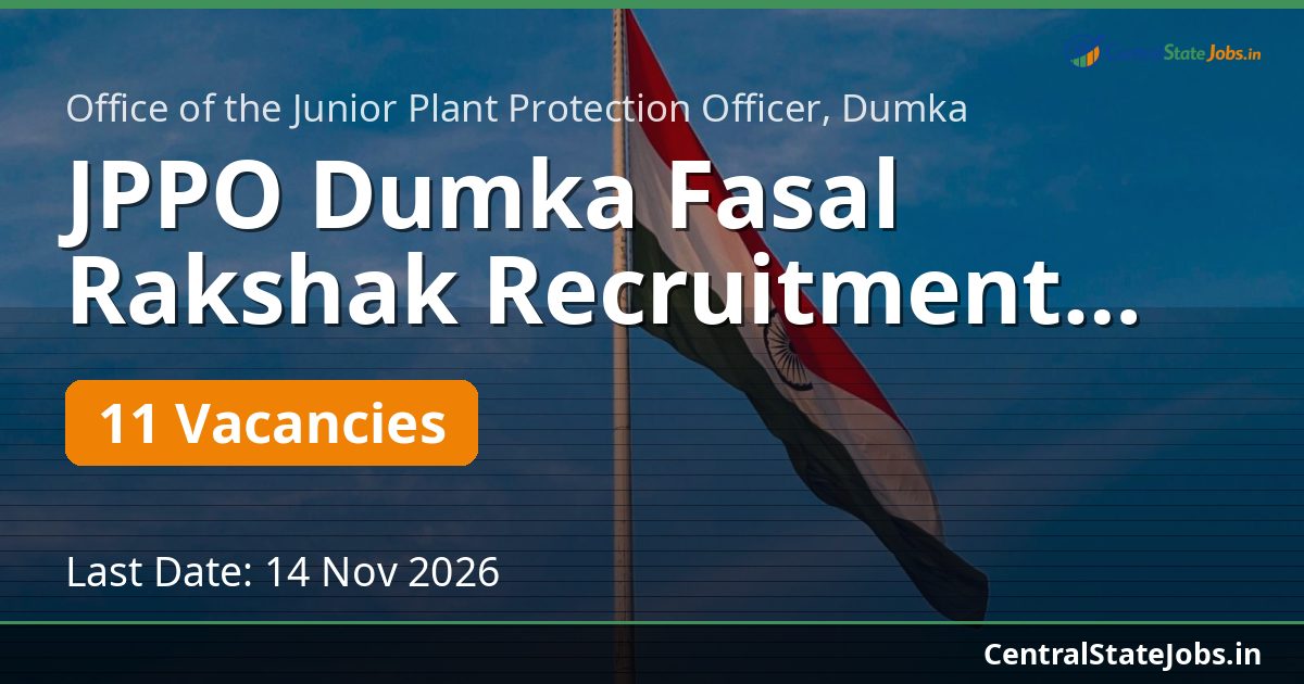 JPPO Dumka फसल रक्षक भर्ती 2026