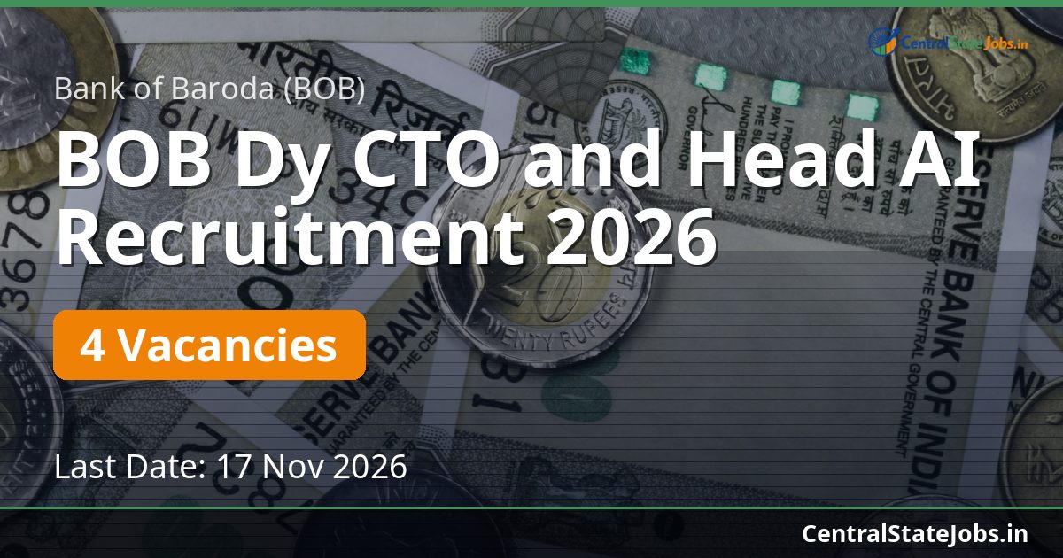 BOB Dy CTO and Head AI Recruitment 2026