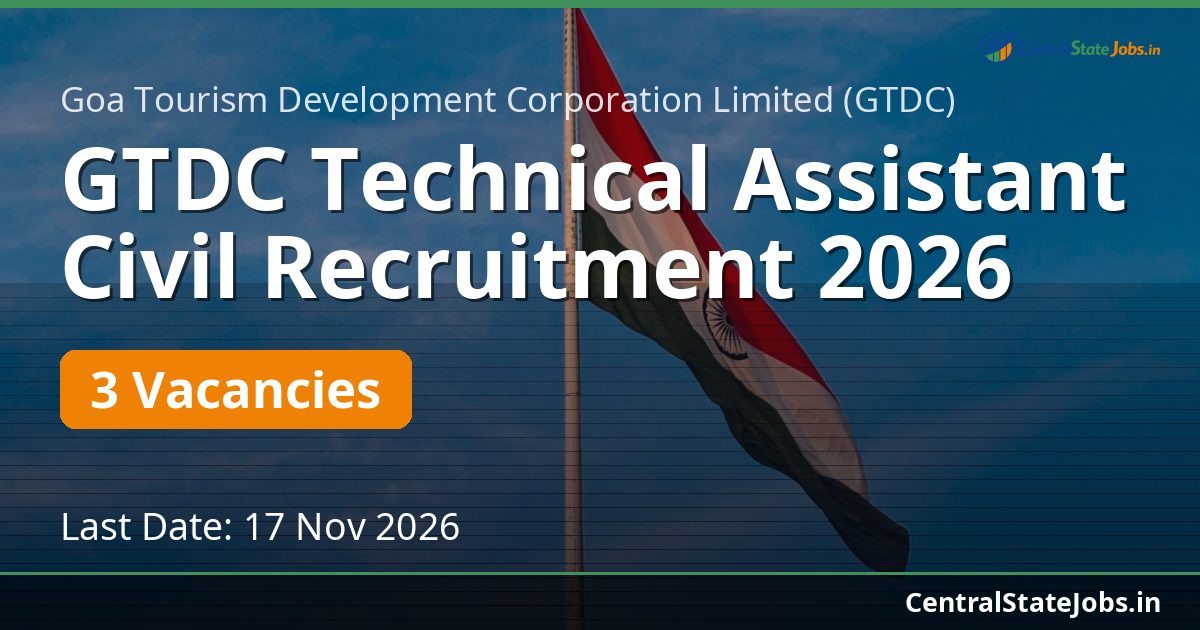 GTDC Technical Assistant Civil Recruitment 2026