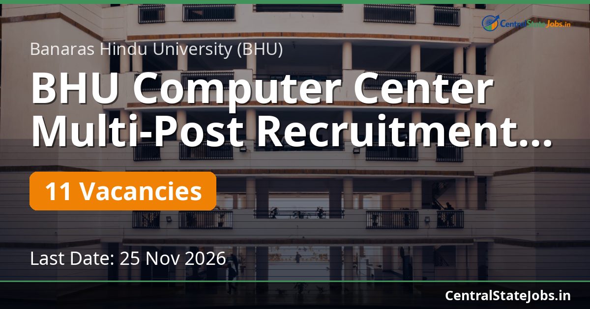 BHU Computer Center Multi-Post Recruitment 2026