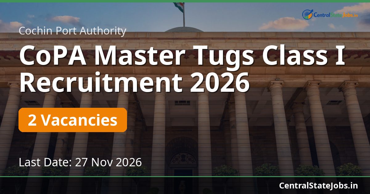 CoPA Master Tugs Class I Recruitment 2026