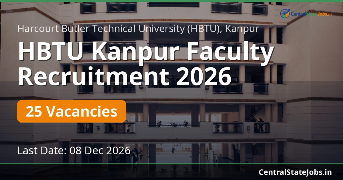 HBTU Kanpur Faculty Recruitment 2026