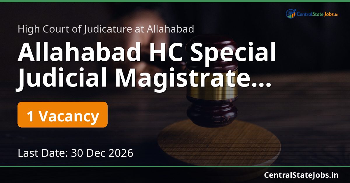 Allahabad HC Special Judicial Magistrate Jalaun 2026
