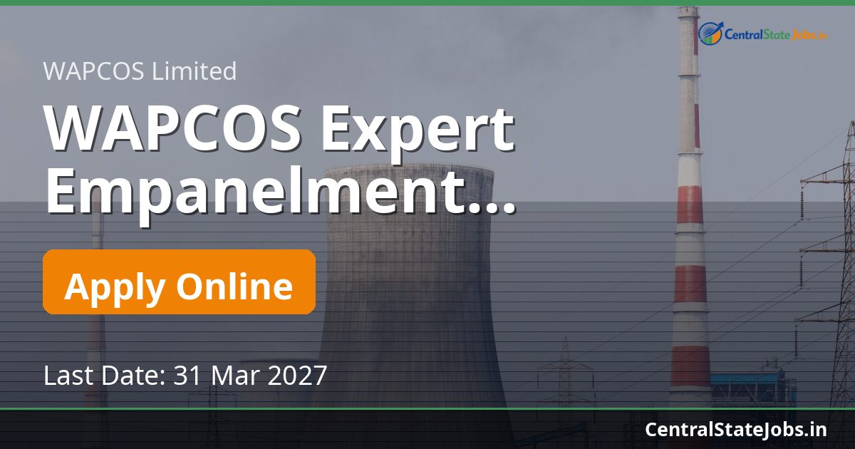 WAPCOS Expert Empanelment Recruitment 2026