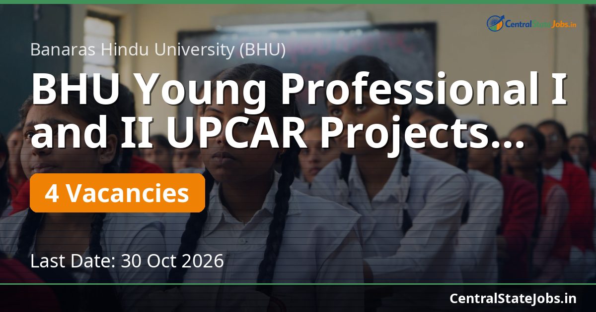BHU Young Professional I and II UPCAR Projects 2026