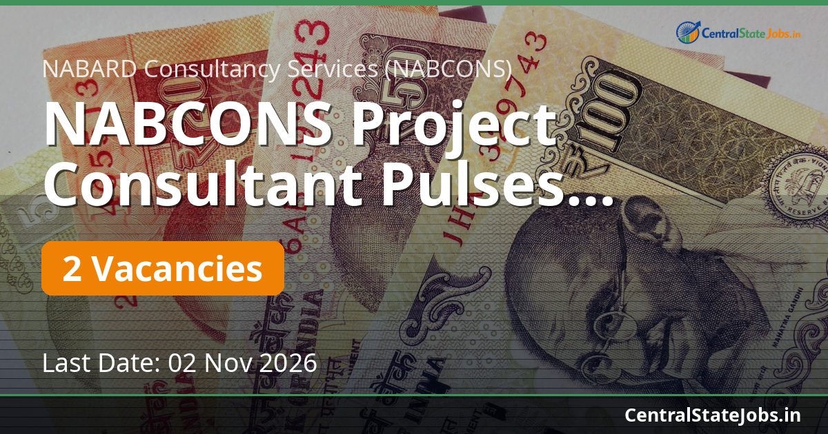 NABCONS Project Consultant Pulses Mission 2026