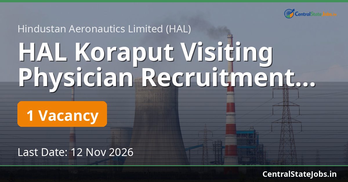 HAL Koraput Visiting Physician Recruitment 2026
