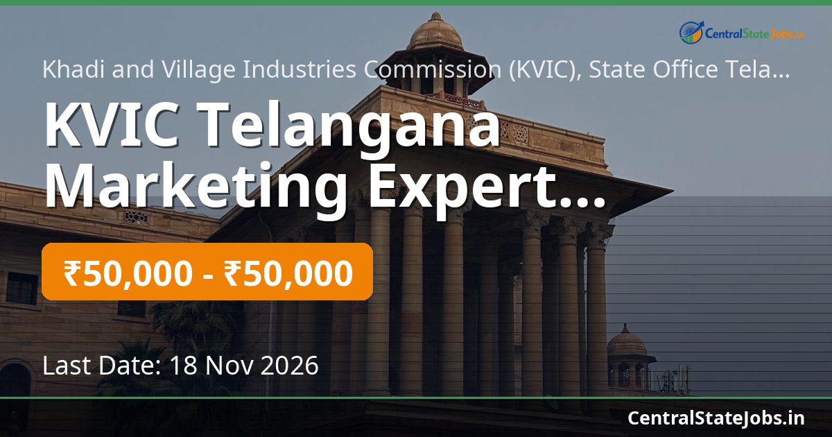 KVIC Telangana Marketing Expert Recruitment 2026
