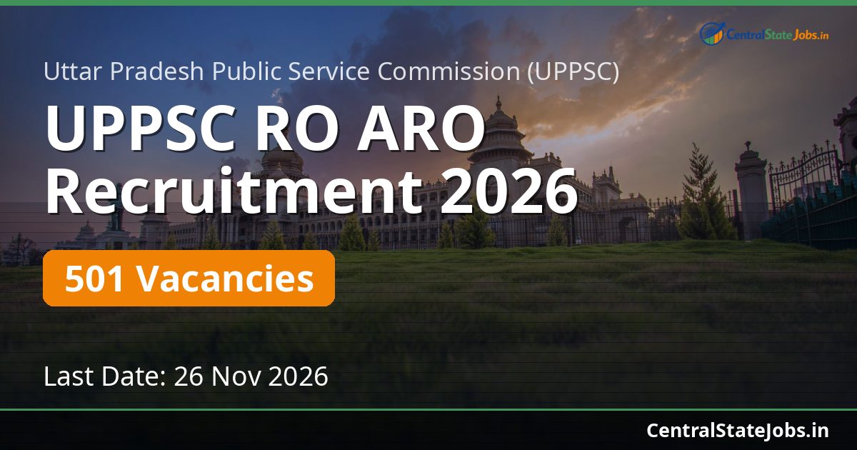 UPPSC RO ARO Recruitment 2026 — 501 Vacancies