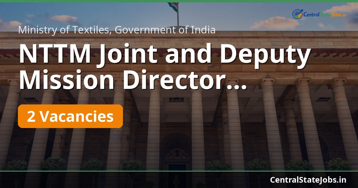 NTTM Joint and Deputy Mission Director Recruitment 2026