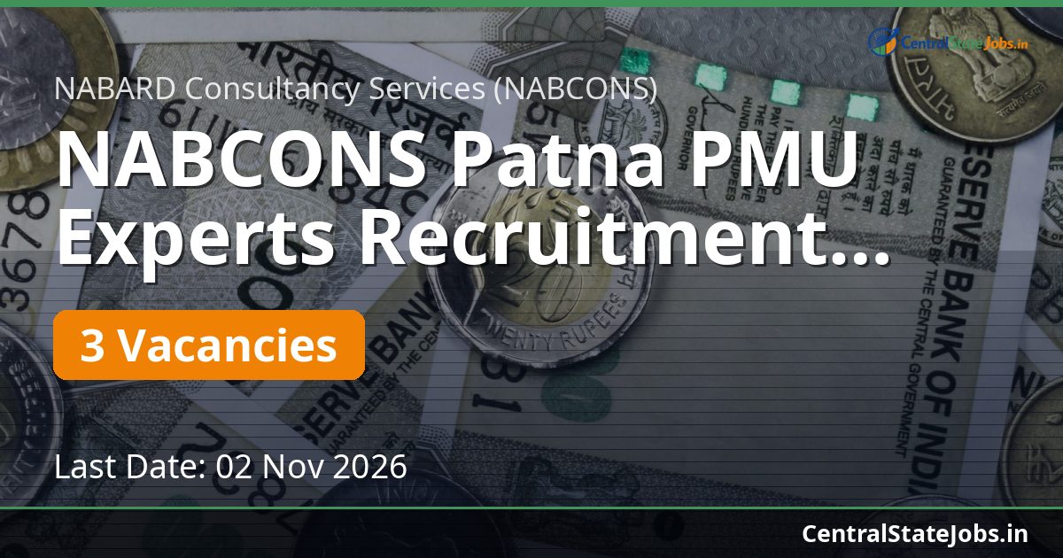 NABCONS Patna PMU Experts Recruitment 2026