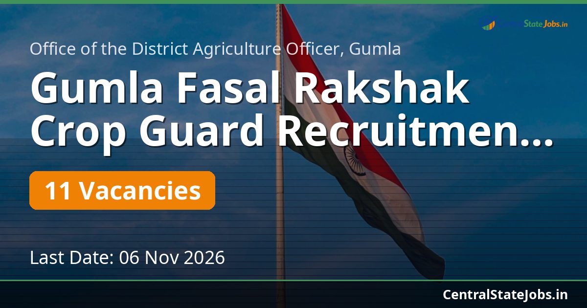 Gumla Fasal Rakshak Crop Guard Recruitment 2026