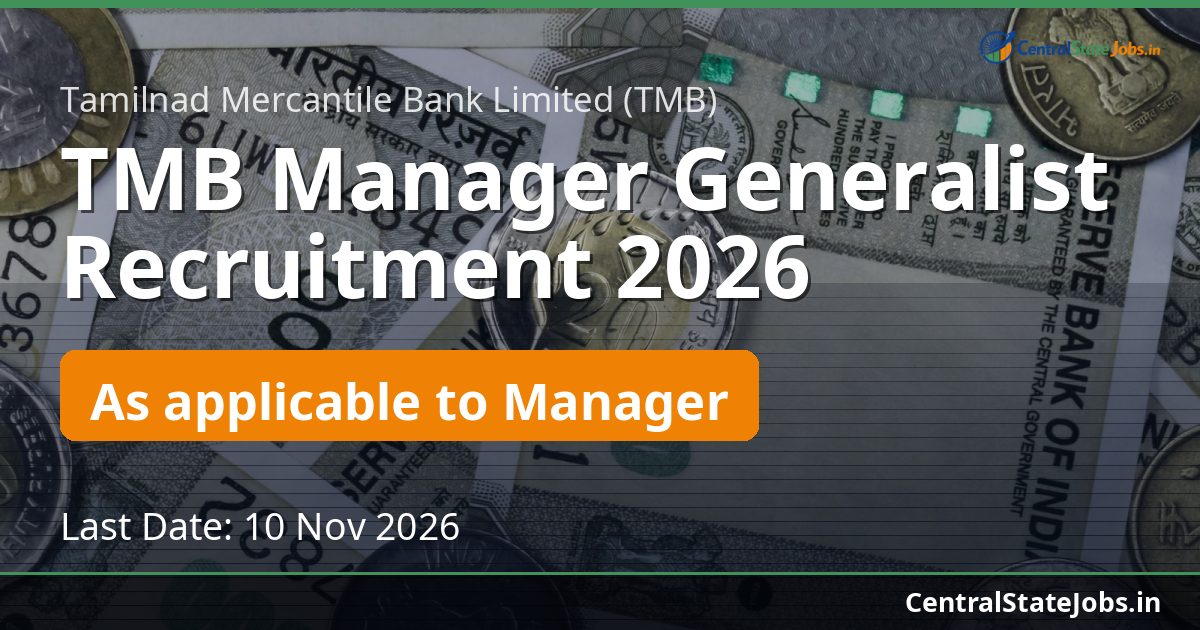 TMB Manager Generalist Recruitment 2026