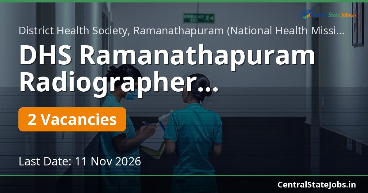 DHS Ramanathapuram Radiographer Recruitment 2026