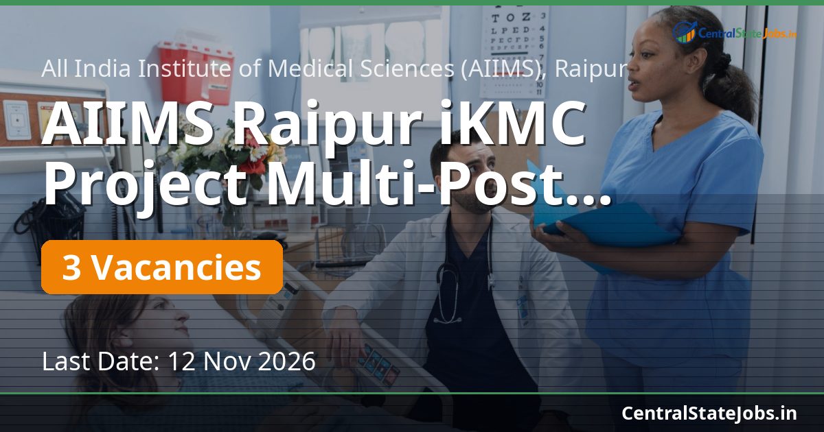 AIIMS Raipur iKMC Project Multi-Post Recruitment 2026