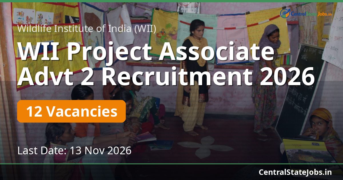 WII Project Associate Advt 2 Recruitment 2026