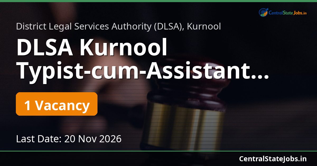 DLSA Kurnool Typist-cum-Assistant Recruitment 2026