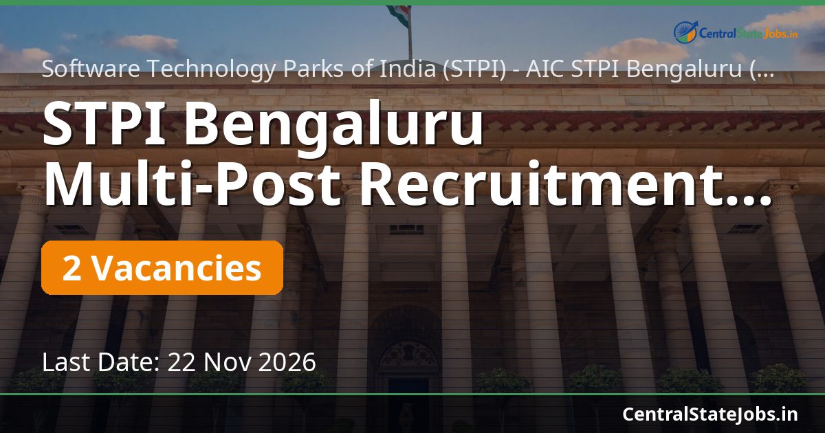 STPI Bengaluru Multi-Post Recruitment 2026