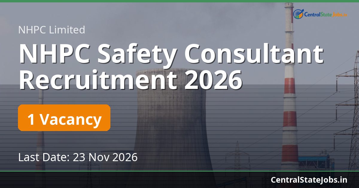 NHPC Safety Consultant Recruitment 2026