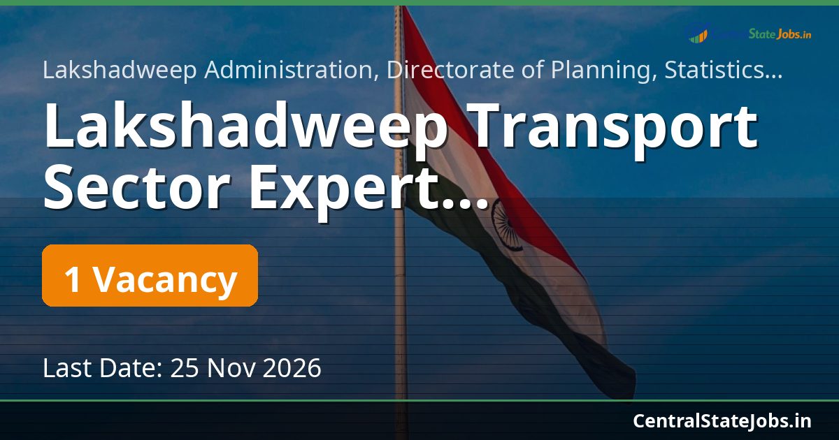 Lakshadweep Transport Sector Expert Recruitment 2026