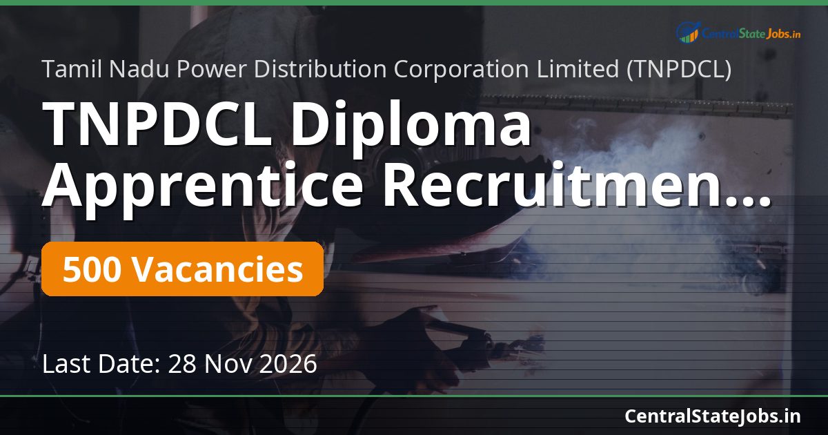 TNPDCL Diploma Apprentice Recruitment 2026 — 500 Vacancies