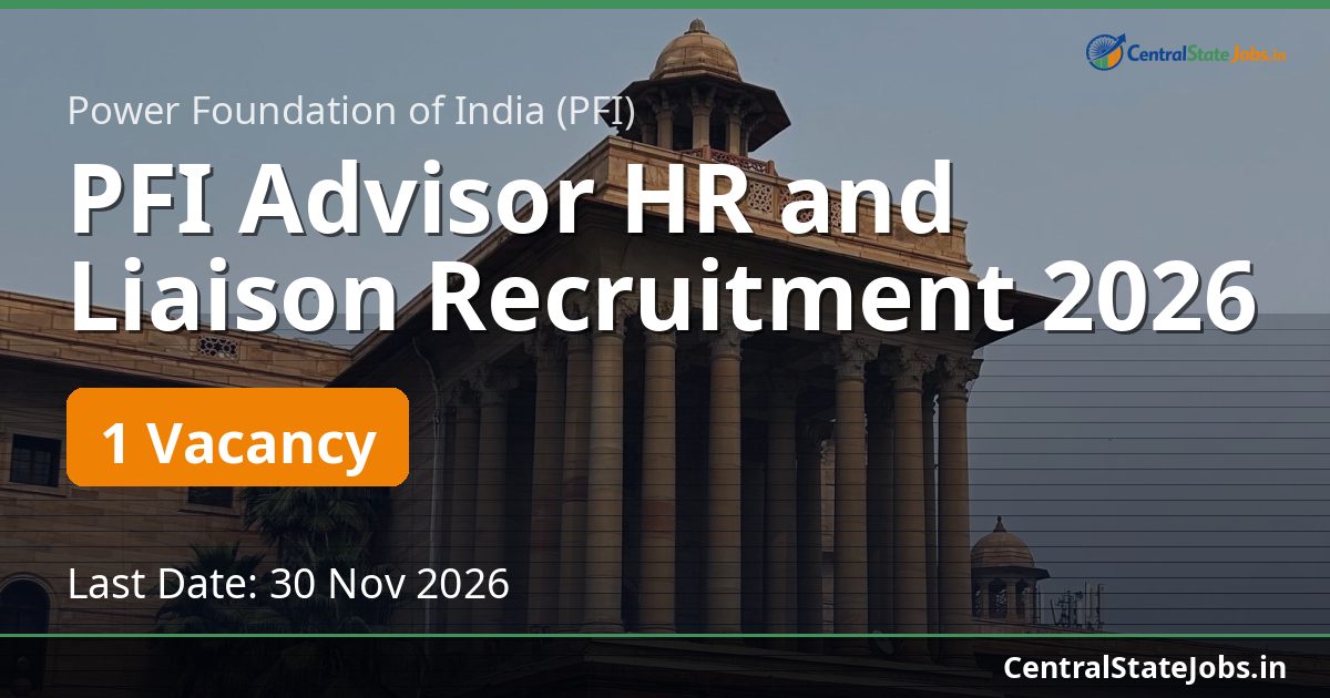PFI सलाहकार HR और संपर्क भर्ती 2026