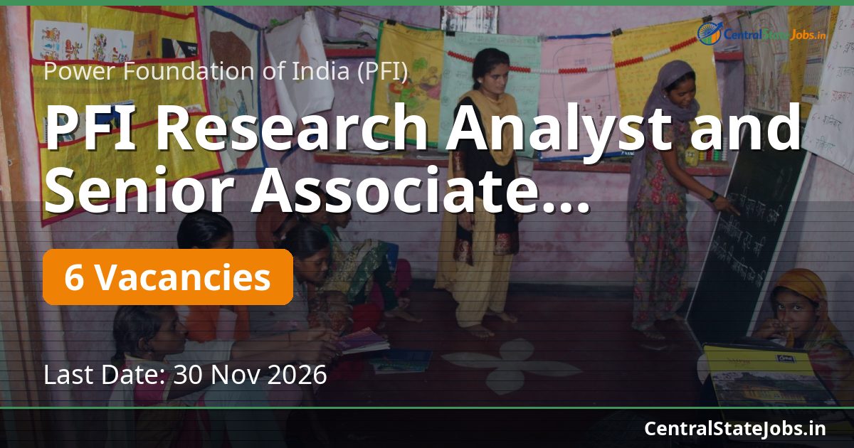 PFI Research Analyst and Senior Associate Recruitment 2026