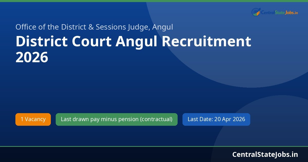 District Court Angul Recruitment 2026