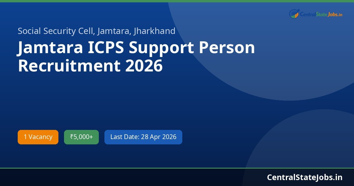 Jamtara ICPS Support Person Recruitment 2026