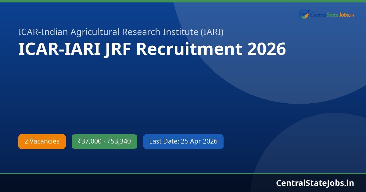 ICAR-IARI JRF Recruitment 2026