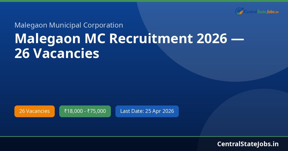 Malegaon MC Recruitment 2026 — 26 Vacancies