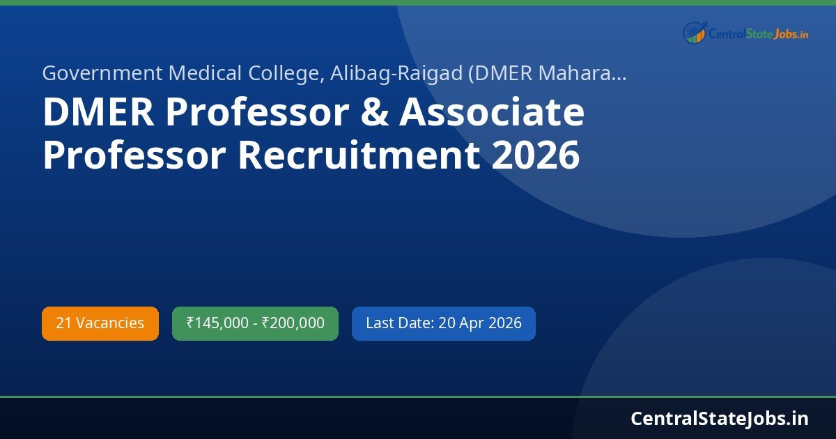 DMER Professor & Associate Professor Recruitment 2026