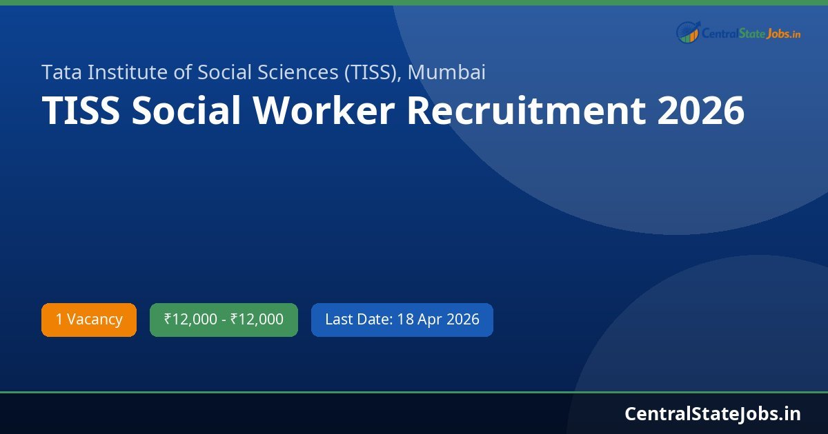 TISS Social Worker Recruitment 2026